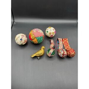 Vintage Handmade Christmas Ornaments – Satin & Foam